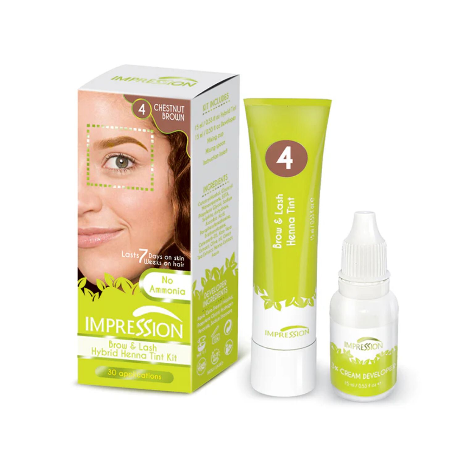 Impression Kit Hair Tintura Cejas Y Pesta&ntilde;as Casta&ntilde;o 15ml image number 0.0