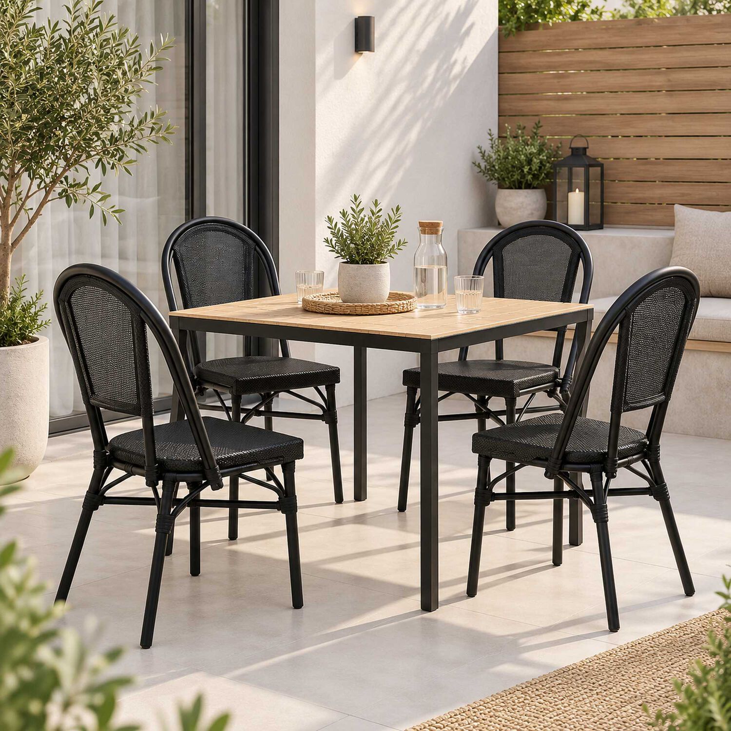 Pack De 4 Sillas Bistro Parisina Textileno - Negro image number 2.0