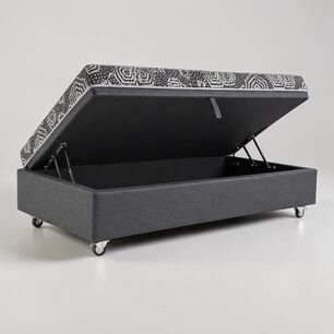 Cama Baul 1.5 Plaza L190 Cm + Colchon Modelo Ideal / Con Ruedas Deluxe (gris)