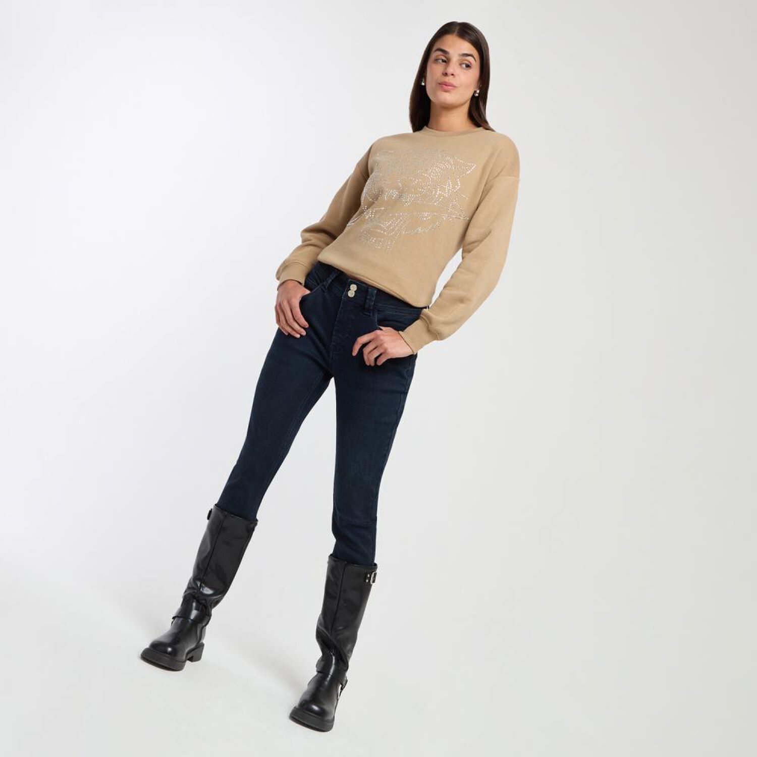 Poler&oacute;n Estampado Regular Cuello Redondo Mujer Rolly Go image number 1.0