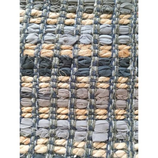 Alfombra De Yute Gris/negro Grande 2,9 X 2,o Mts