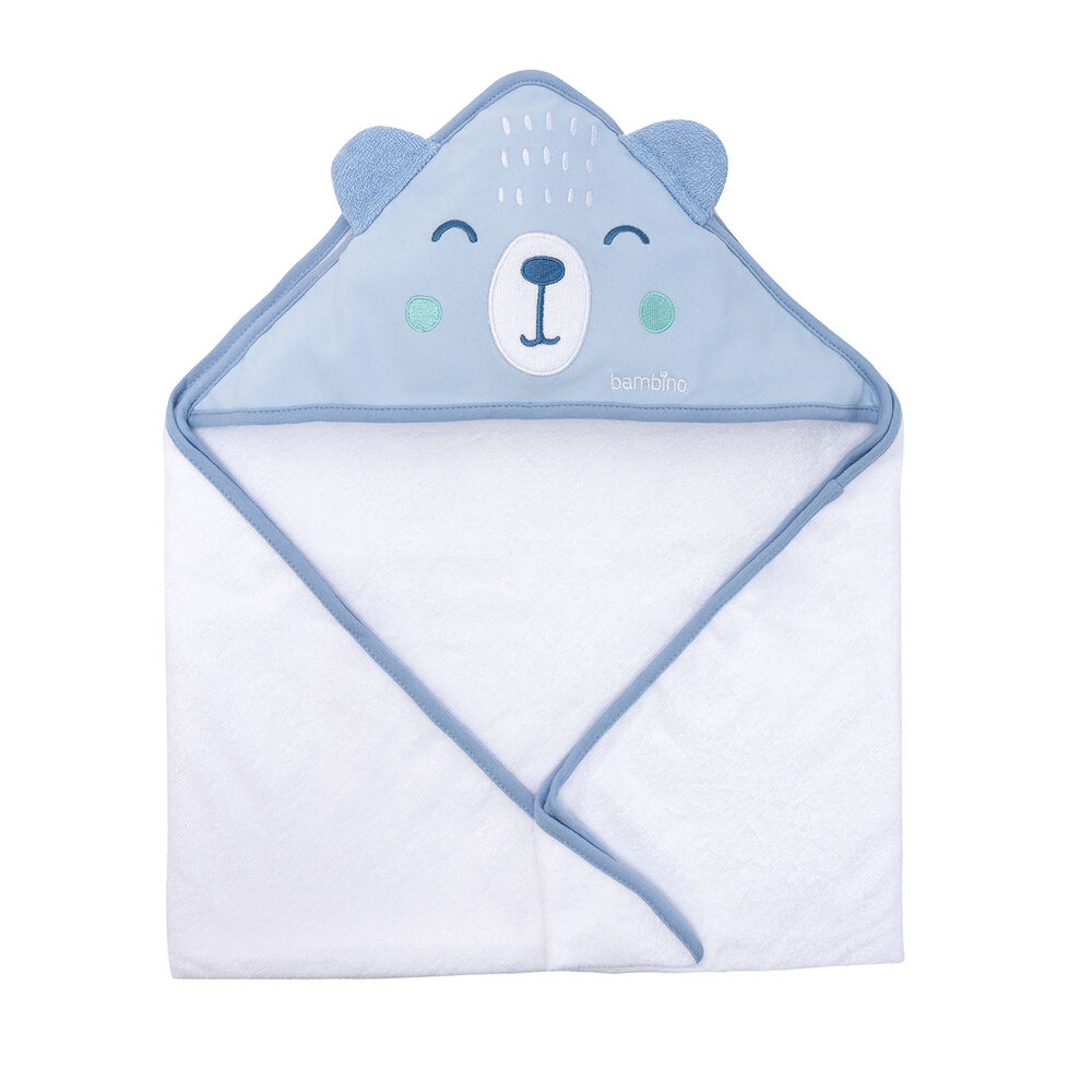 Toalla Con Capucha Celeste Oso Niño image number 1.0