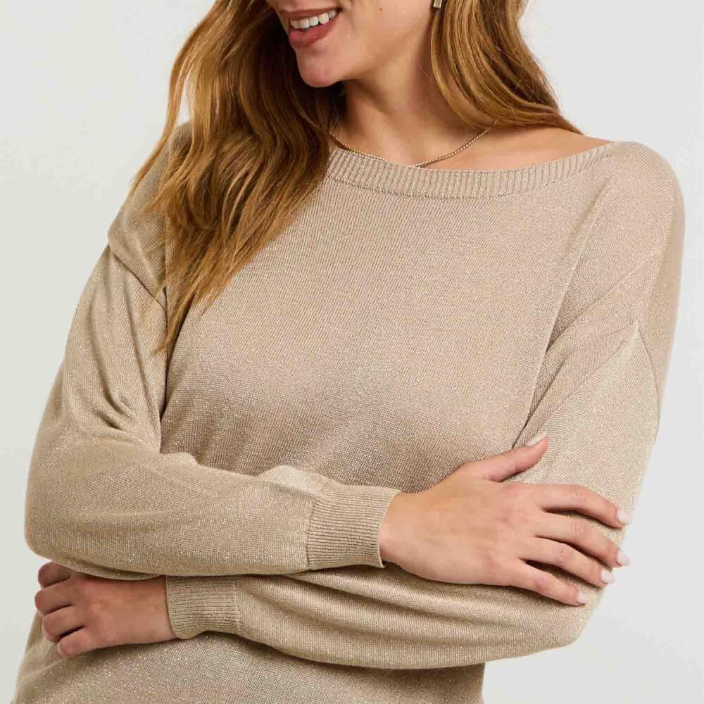 Sweater Lurex Manga Larga Cuello Redondo Mujer Kimera image number 4.0