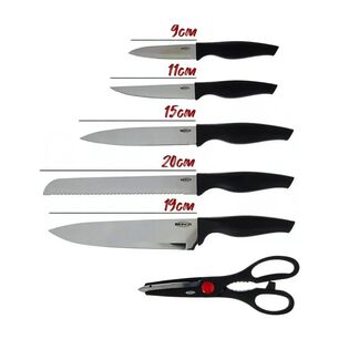 Set 5 Cuchillos Cross Para Cocina Negro Brinox