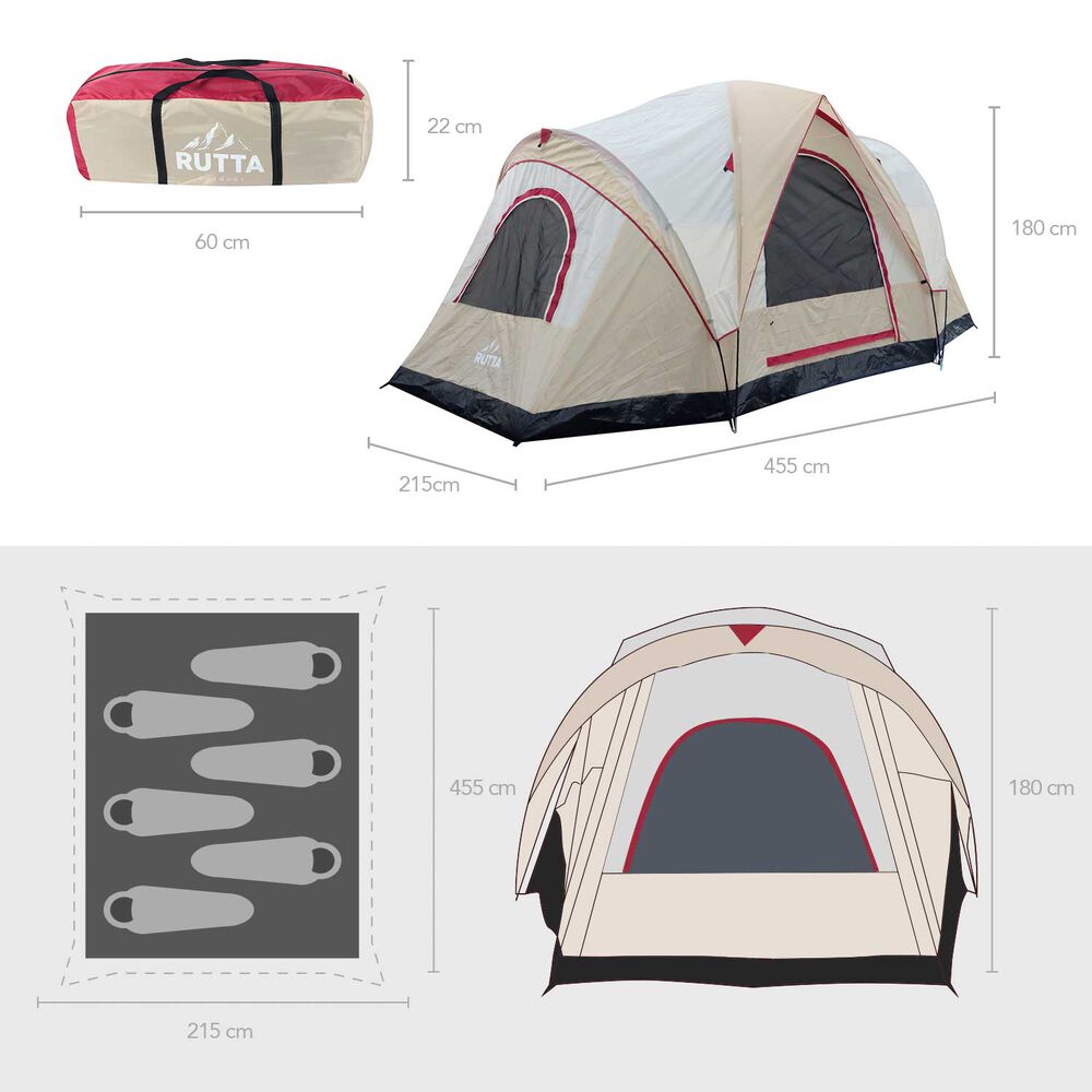Carpa 6 Personas Camping Outdoor Beige image number 6.0