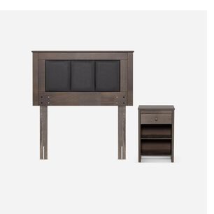 Set De Maderas Rosen Rachel Gris / 1.5 Plazas