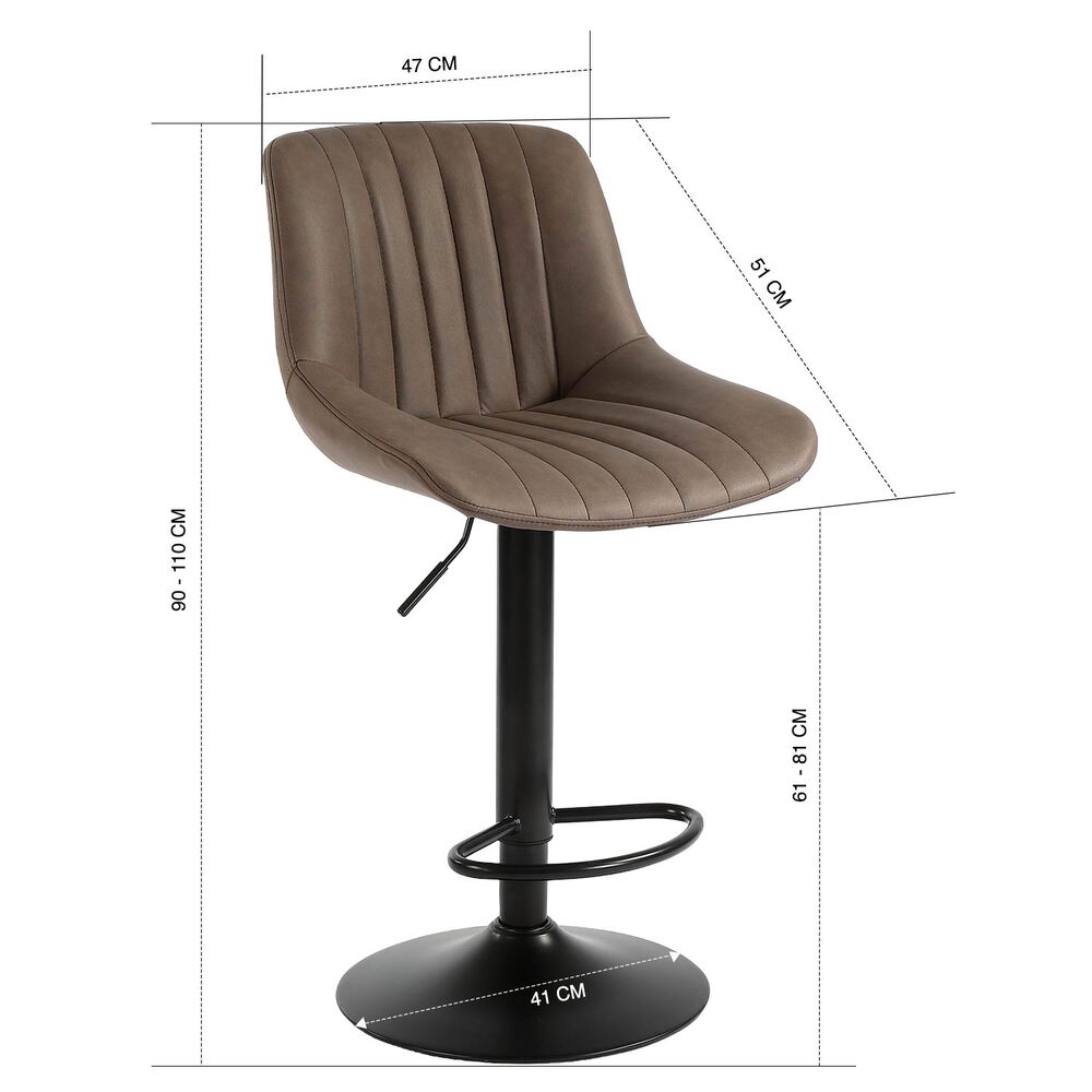 Pack De 2 Sillas De Bar New York Confort Novahus Marr&oacute;n image number 7.0
