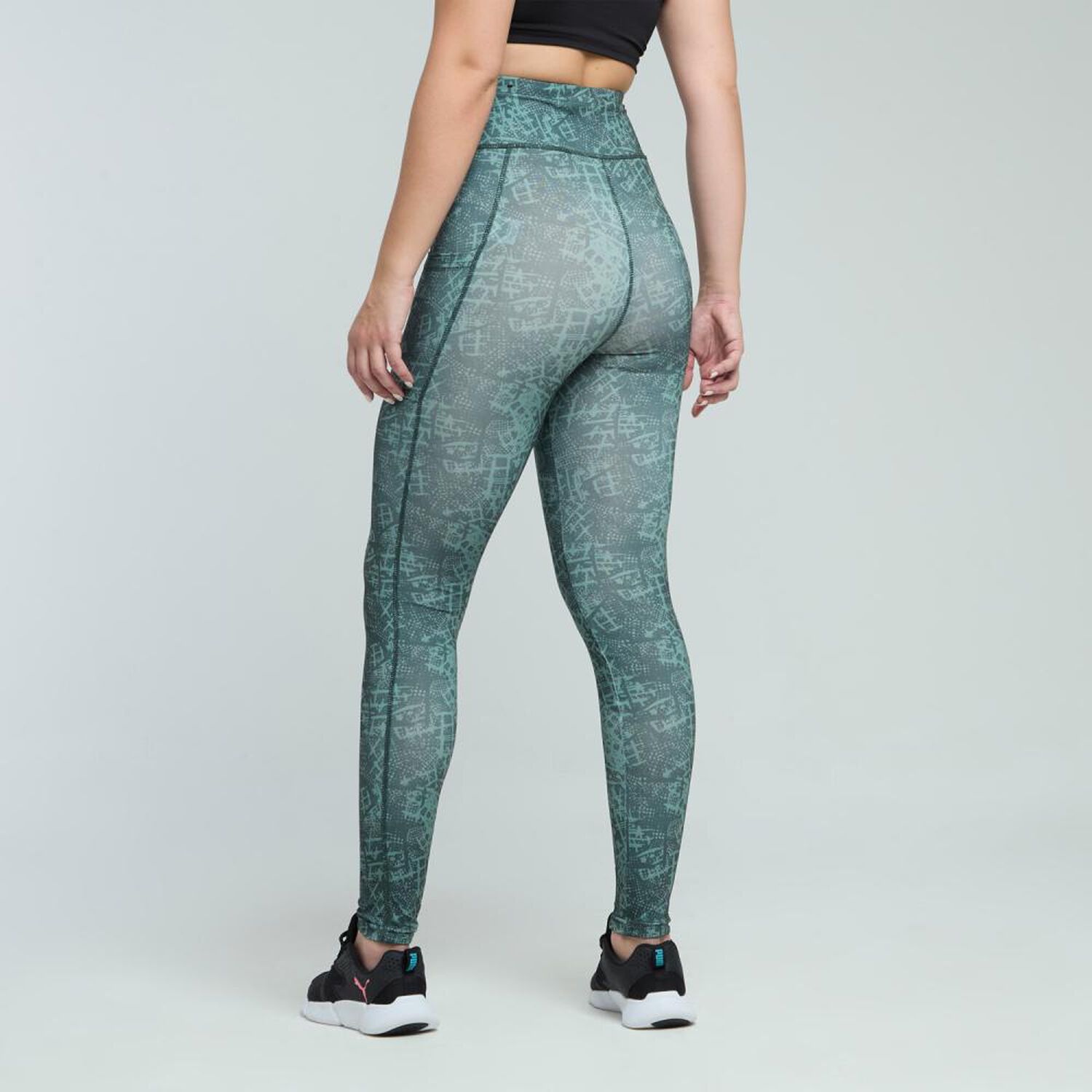 Calza Deportiva Lisa Tiro Alto Regular Mujer Wetland image number 3.0