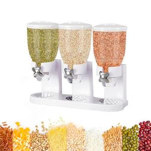 Contenedor De Mesa Dispensador Triple De Alimentos Secos Y Cereales