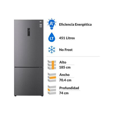 Refrigerador Bottom Freezer LG GB45MPG / No Frost / 451 Litros / A++