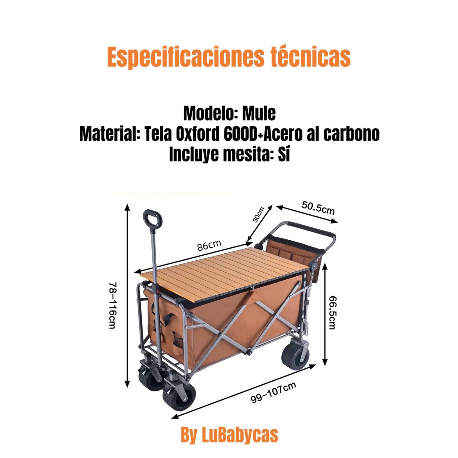 Carro Camping Expandible Con Mesa Multifuncional Mule image number 15.0