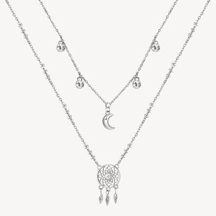 Collar Doble Brosway Bhkn066 Plateado Mujer