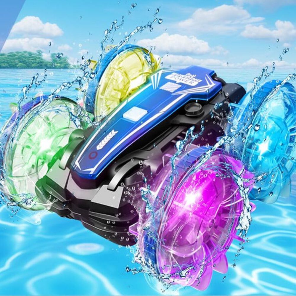 Auto Coche A Control Remoto Anfibio Y Tierra Todoterreno Led image number 1.0