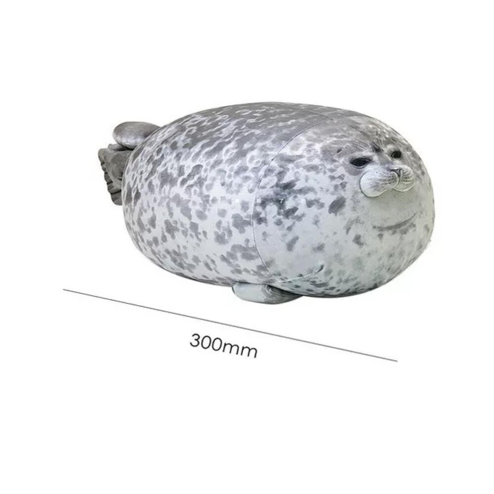 Juguete Peluche Cojin Foca Bebe 30cm Felpa Gris Infantil image number 2.0