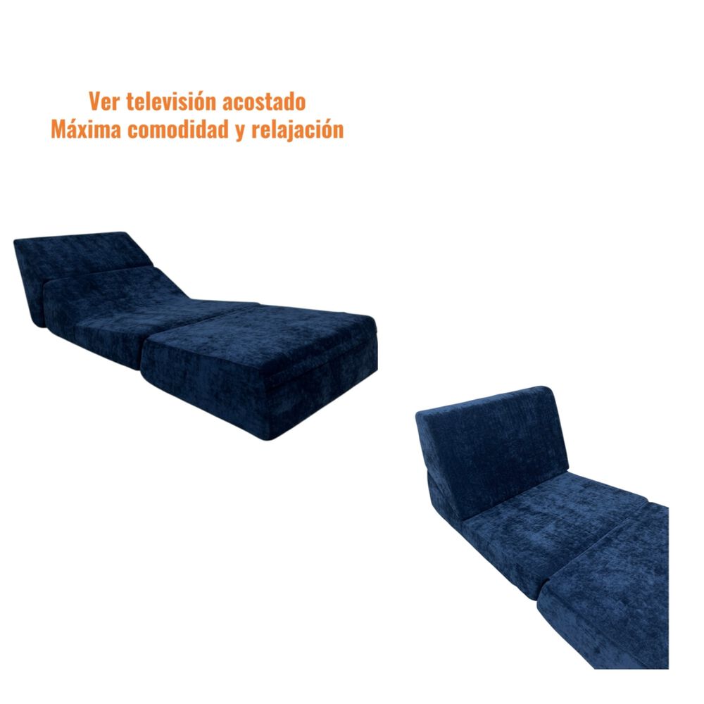 Sillon Sofa Cama Comprimido Convertible 3 En 1 K04 Azul image number 4.0