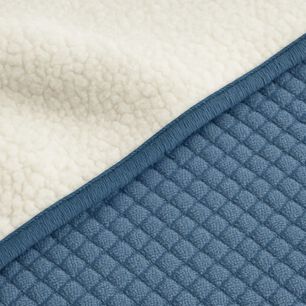 Manta Con Chiporro Sherpa Arredo Reversible Color Azul Acero