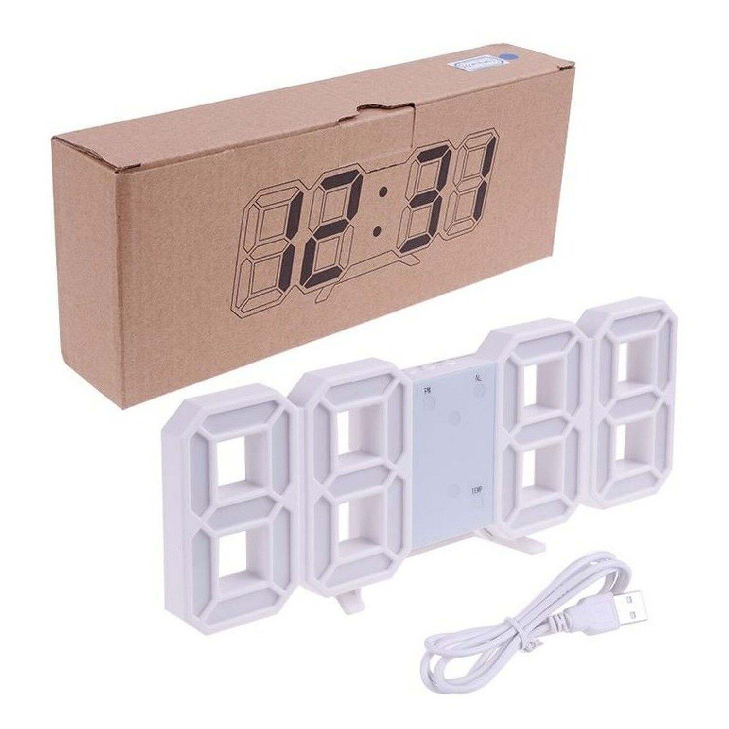 Reloj Despertador Digital Led Control Voz Brillo Ajustable image number 1.0
