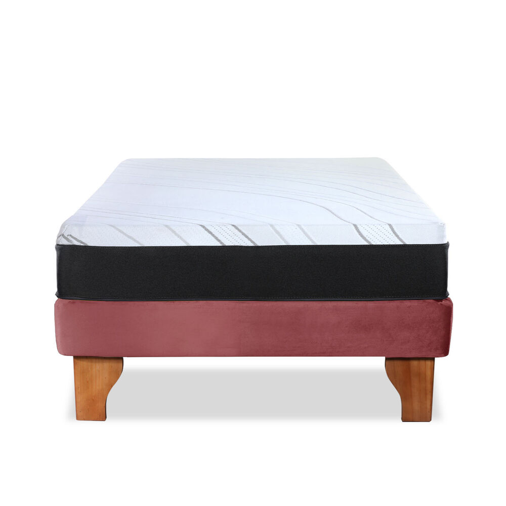 Cama Europea Zen Pro 1,5 Plazas Tela Velvet Palo Rosa image number 2.0