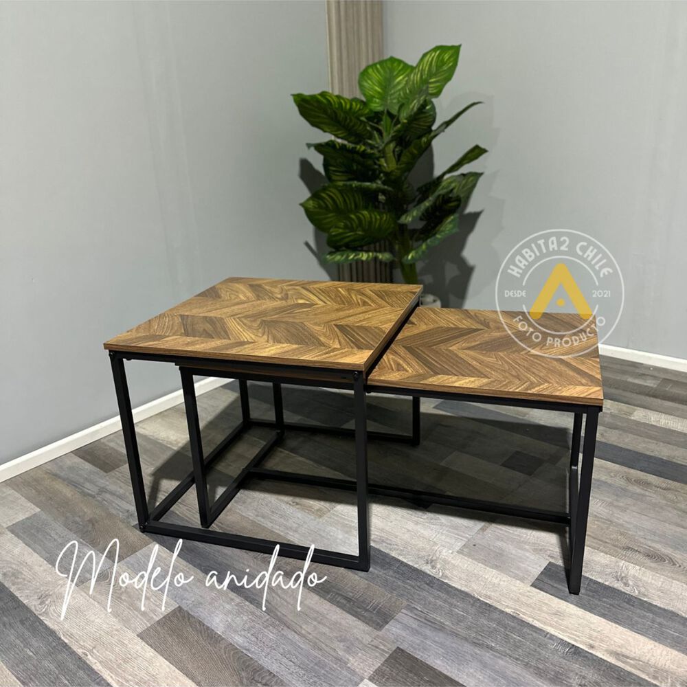 Mesa De Centro Rustic Rectangular Tipo Nido image number 2.0