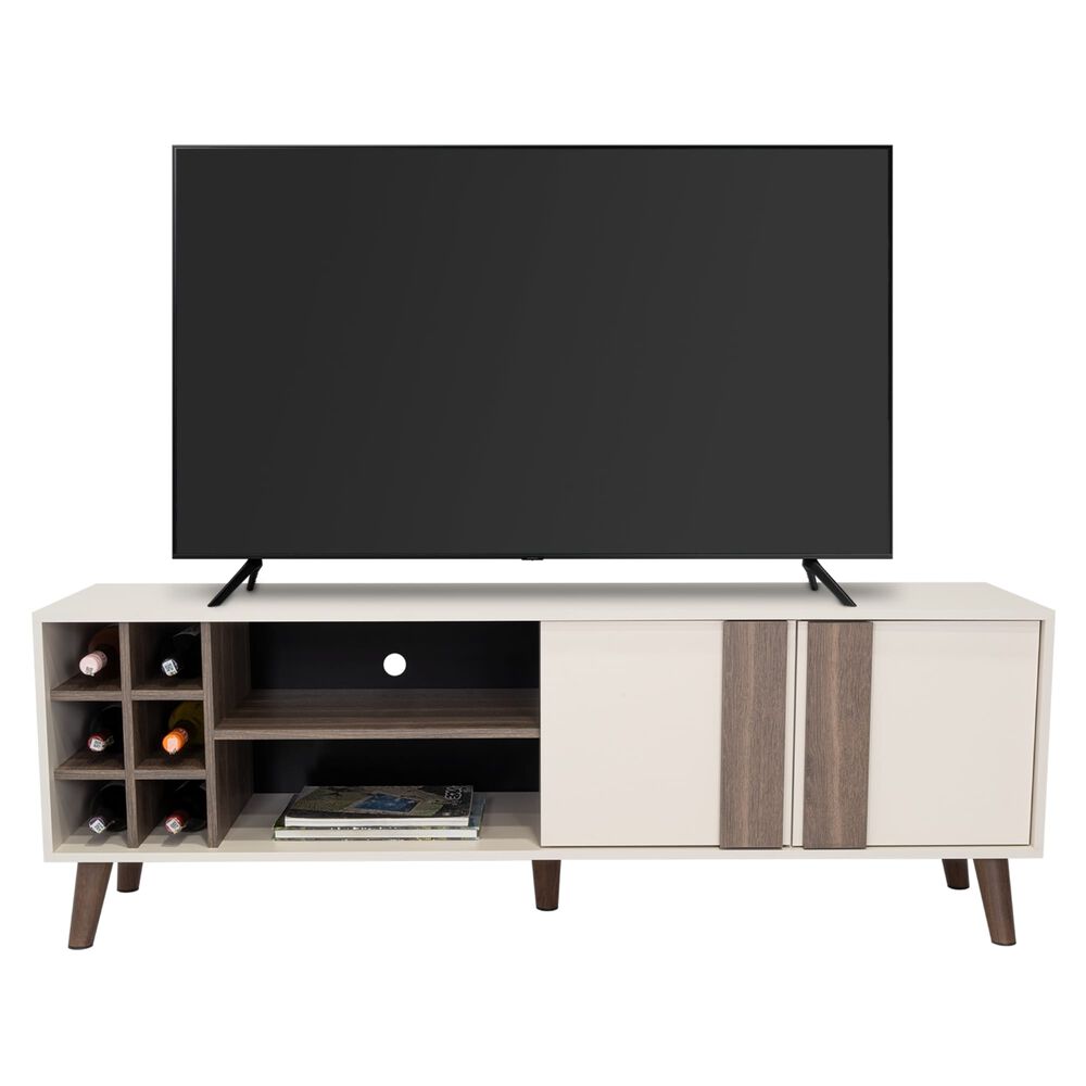 Rack Tv 65" Con 6 Botelleros 2 Puertas Beige image number 2.0