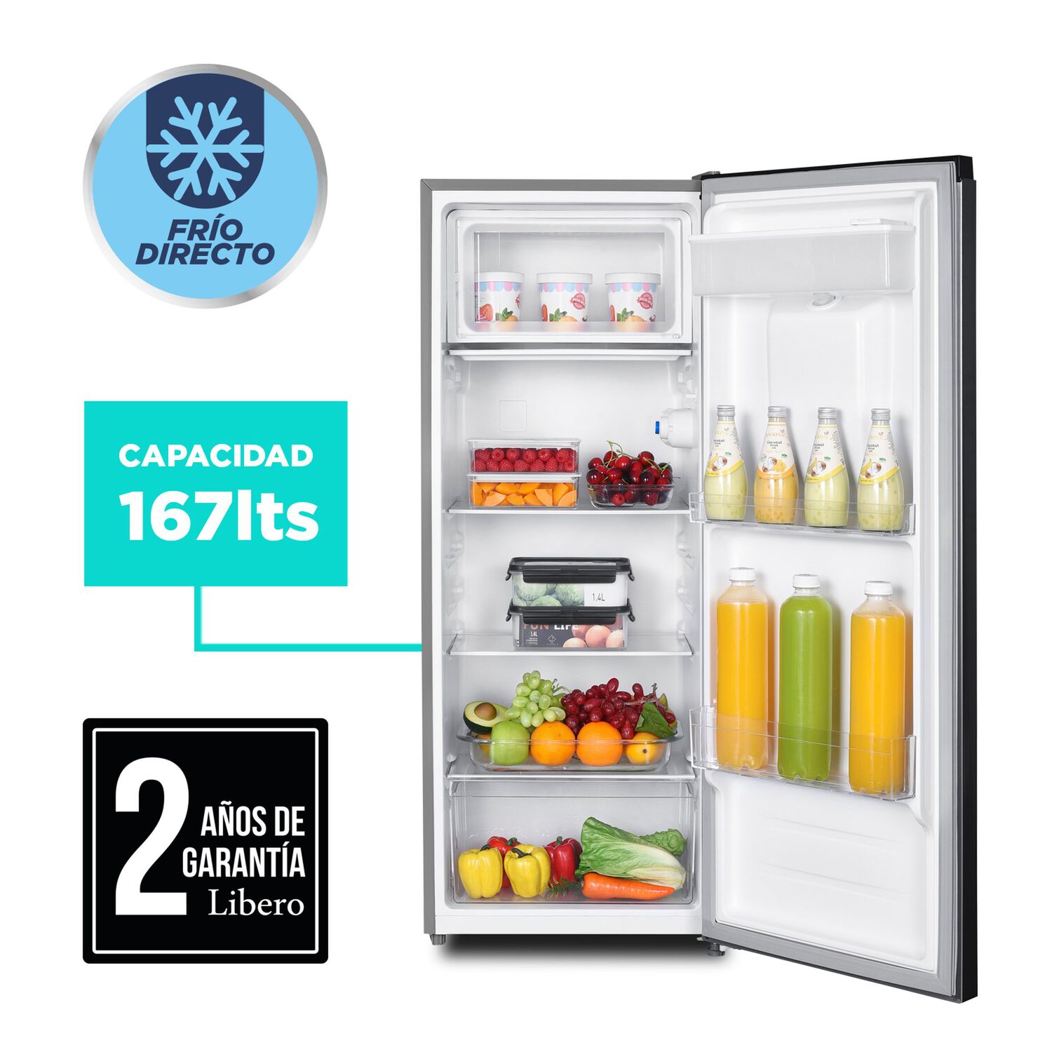Refrigerador Frio Directo 167 Lts Lrm-178dfnw Negro image number 2.0