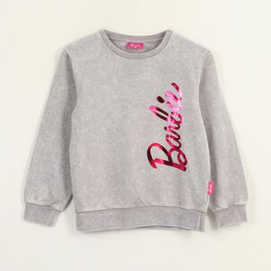 Poler&oacute;n Cerrado Ni&ntilde;a Gris Logo Barbie
