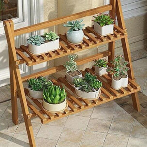 Estante De Bambú Para Macetas 2 Niveles Estante De Bambú Para Macetas 2 Niveles