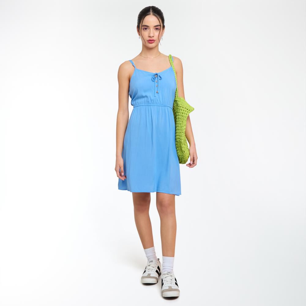 Vestido El&aacute;stico En Cintura Con Botones Sin Mangas Mujer Freedom image number 1.0