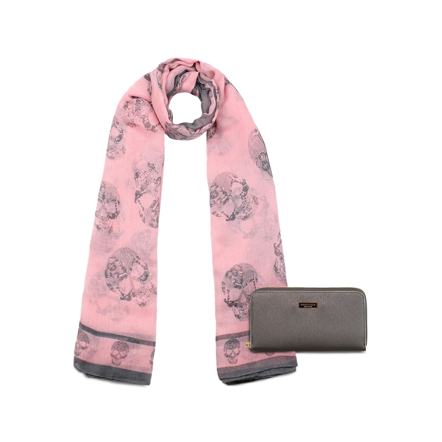 Pack Billetera Ava Gris + Pa&ntilde;uelo Oni Pink Kenneth Cole image number 0.0