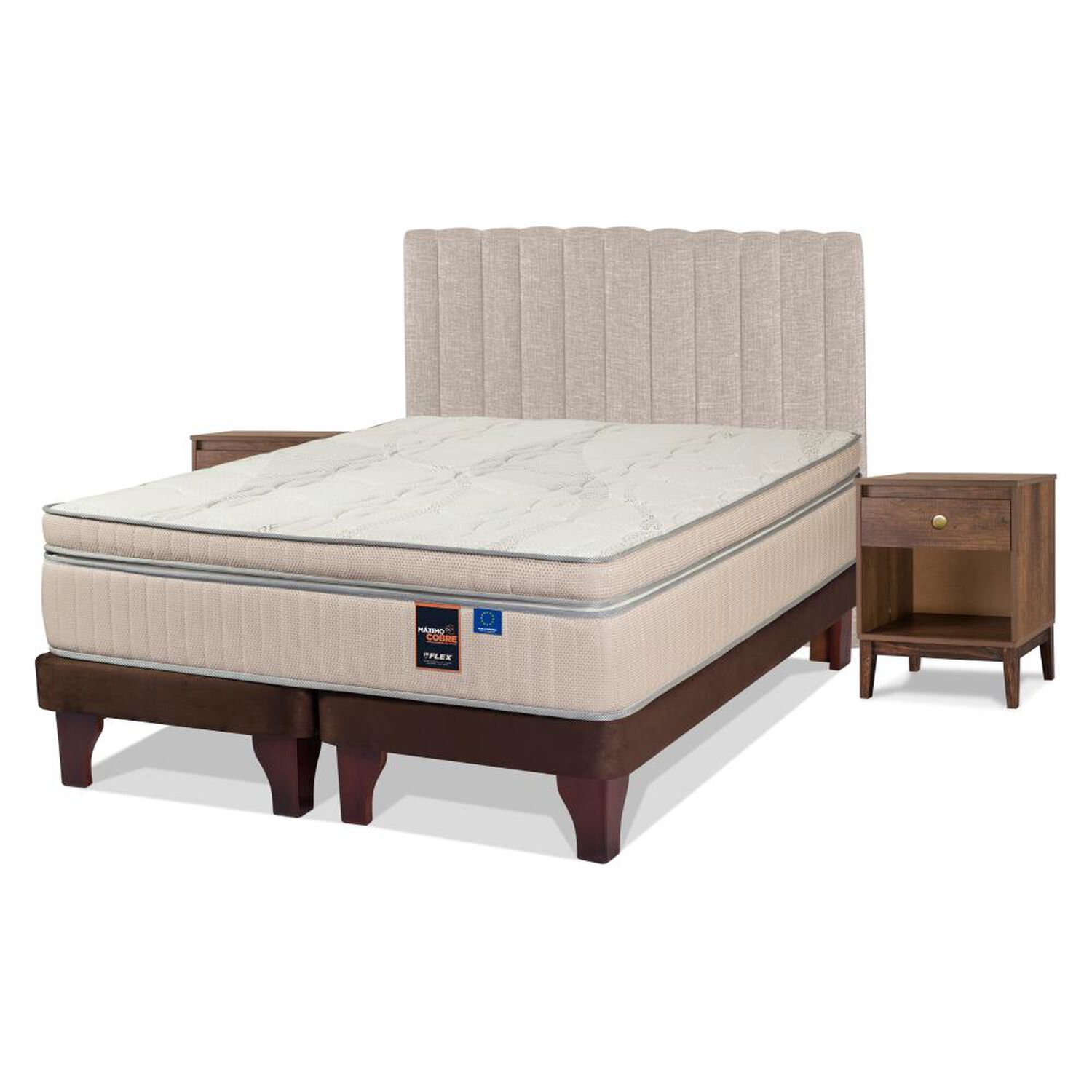Cama Europea Flex Maximo Cobre / King / Base Dividida + Set De Maderas image number 0.0