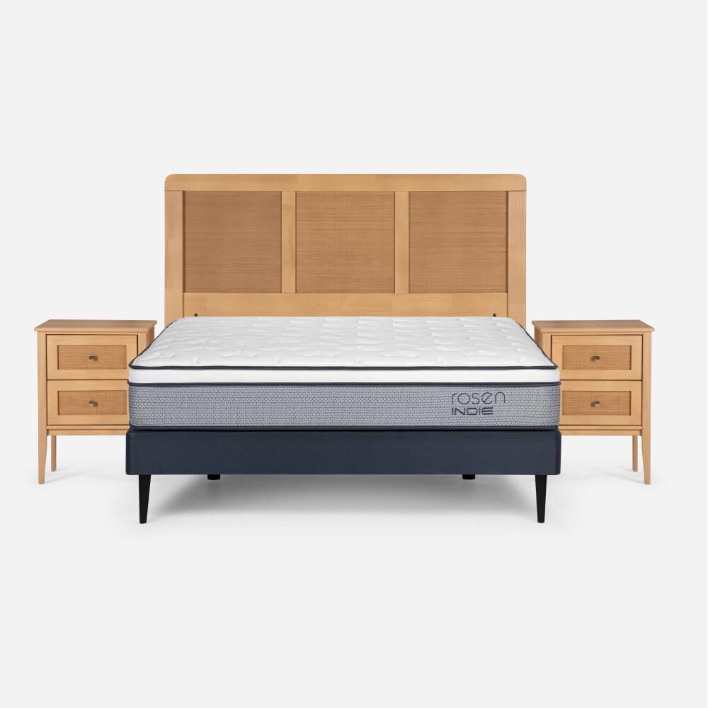 Cama Europea Rosen Indie / 2 Plazas / Base Normal + Set de Maderas Charles image number 0.0
