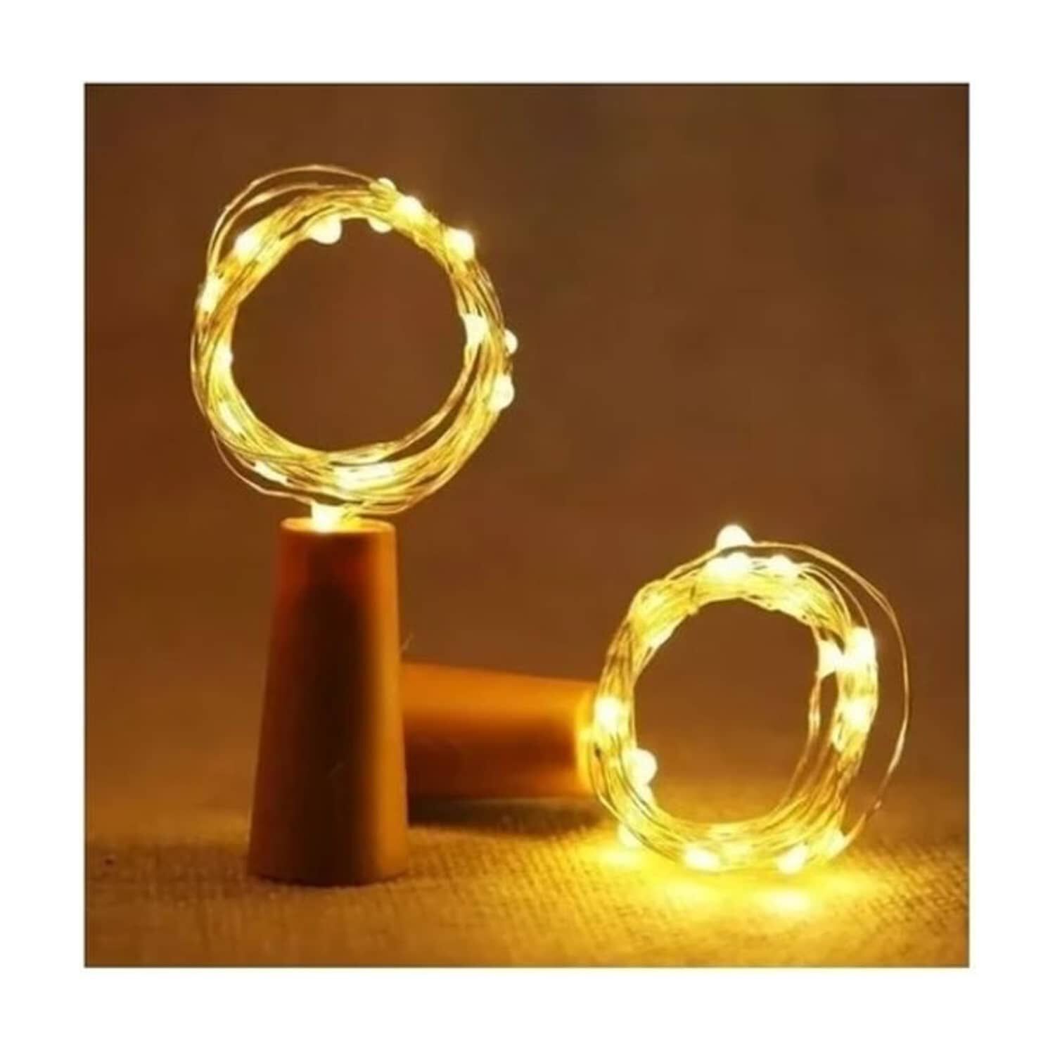 Pack X10 Luces Corcho Alambre Hada Boda Calidos image number 2.0