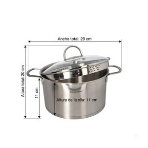 Olla Cacerola Acero Inoxidable Con Tapa 20cm