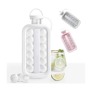 Botella Y Cubetera 2 En 1 Molde Portatil Bolitas Hielo