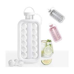 Botella Y Cubetera 2 En 1 Molde Portatil Bolitas Hielo
