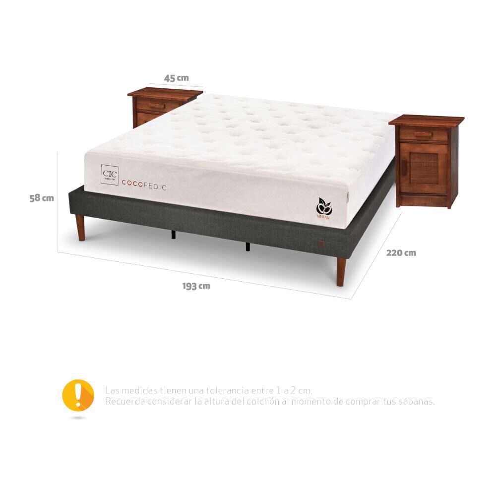 Cama Europea Cic Cocopedic / King / Base Normal + Velador image number 4.0