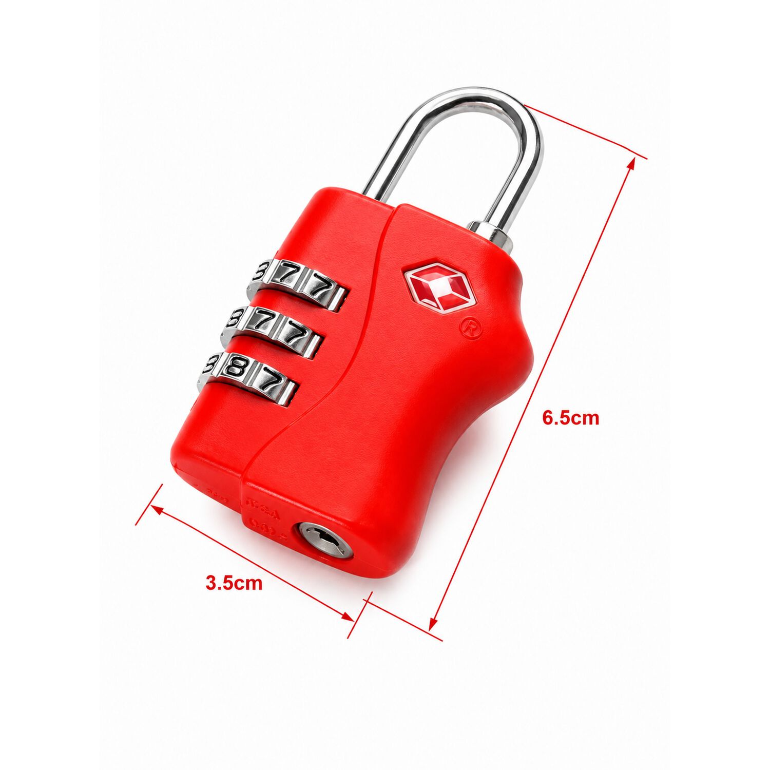 Candado Tsa 33mm Seguridad Maleta Locker Llave Y Clave Rojo image number 3.0
