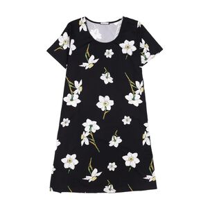 Vestido Full Print Manga Corta Cuello Redondo Mujer Lesage