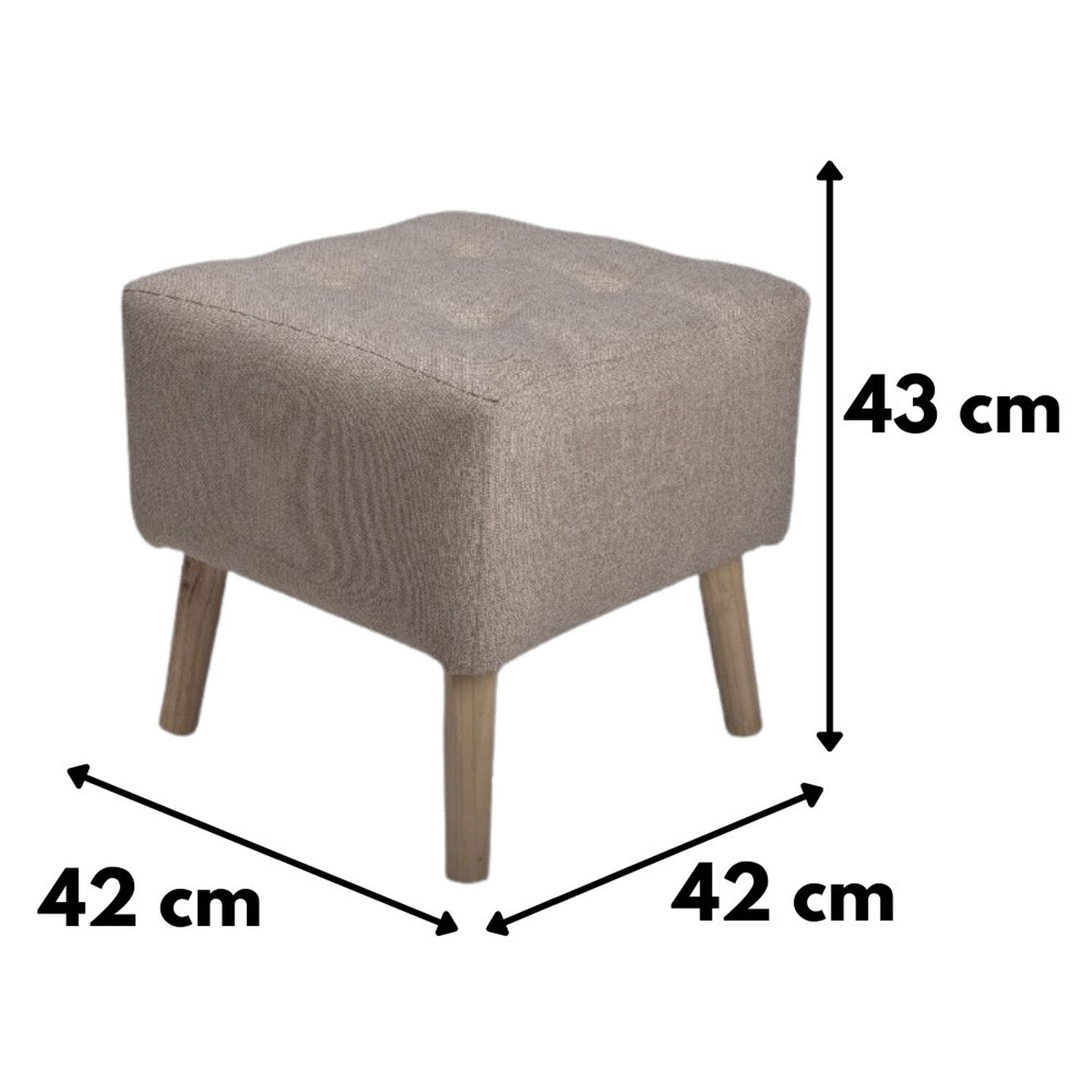 Pouf Alemania Beige Amalfi 42x42x43 Cm M&aacute;xima Design image number 5.0