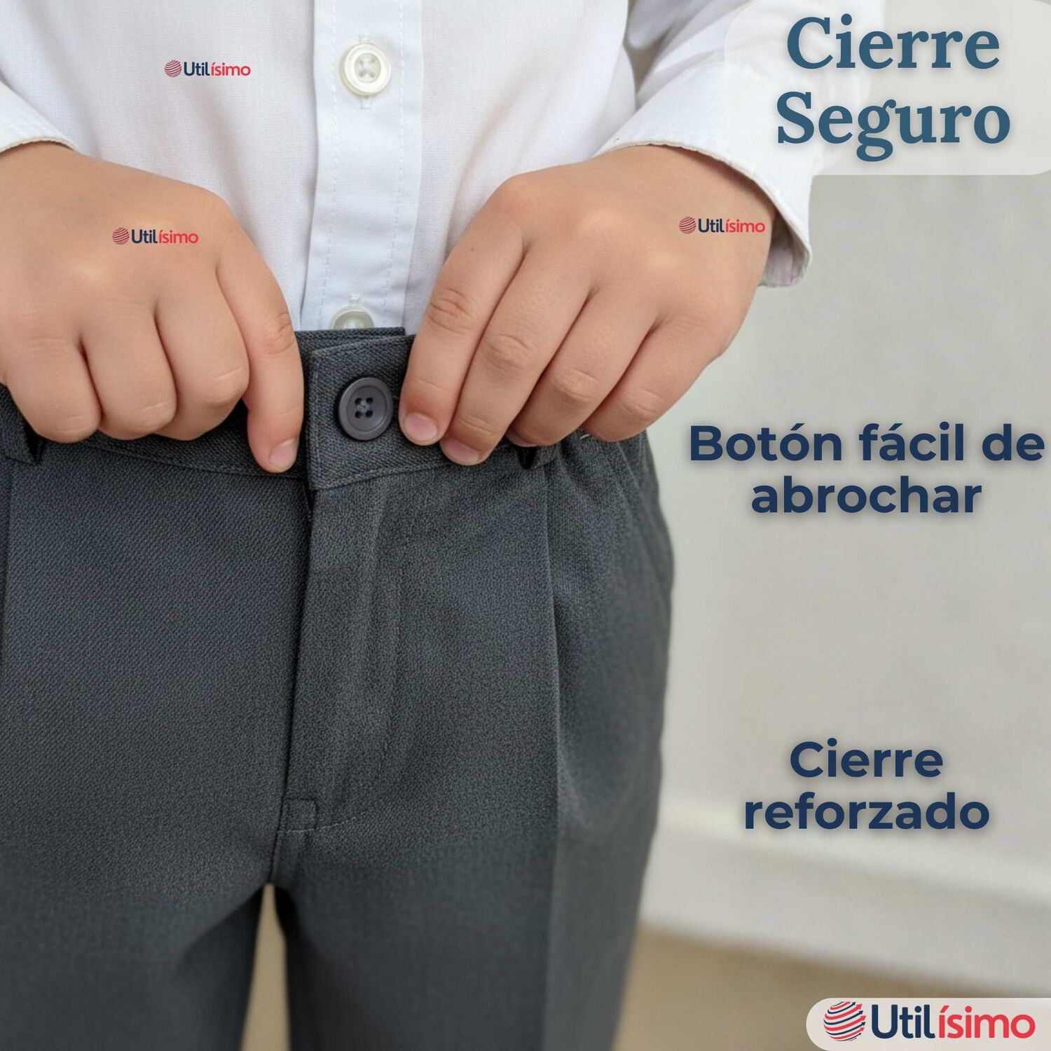 Pantal&oacute;n Escolar Colegio Cl&aacute;sico Gris Ni&ntilde;o Juvenil image number 7.0