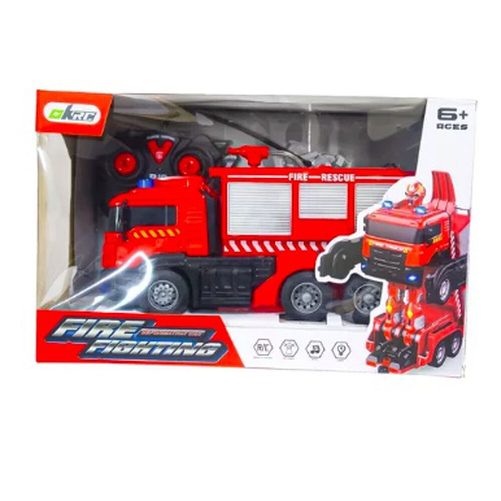Auto A Control Remoto Transformer Bombero Lanza Agua image number 4.0