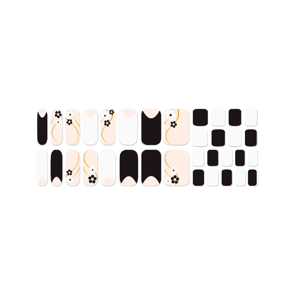 Uñas Sticker Efecto Gel Tiolla Black Flower image number 0.0