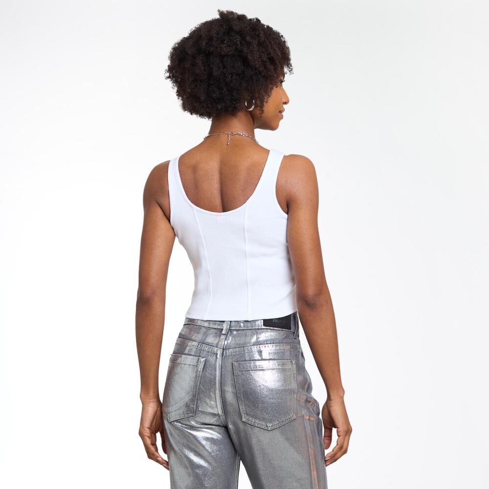Polera Crop Tirantes Sin Mangas Cuello V Mujer Rolly Go image number 3.0