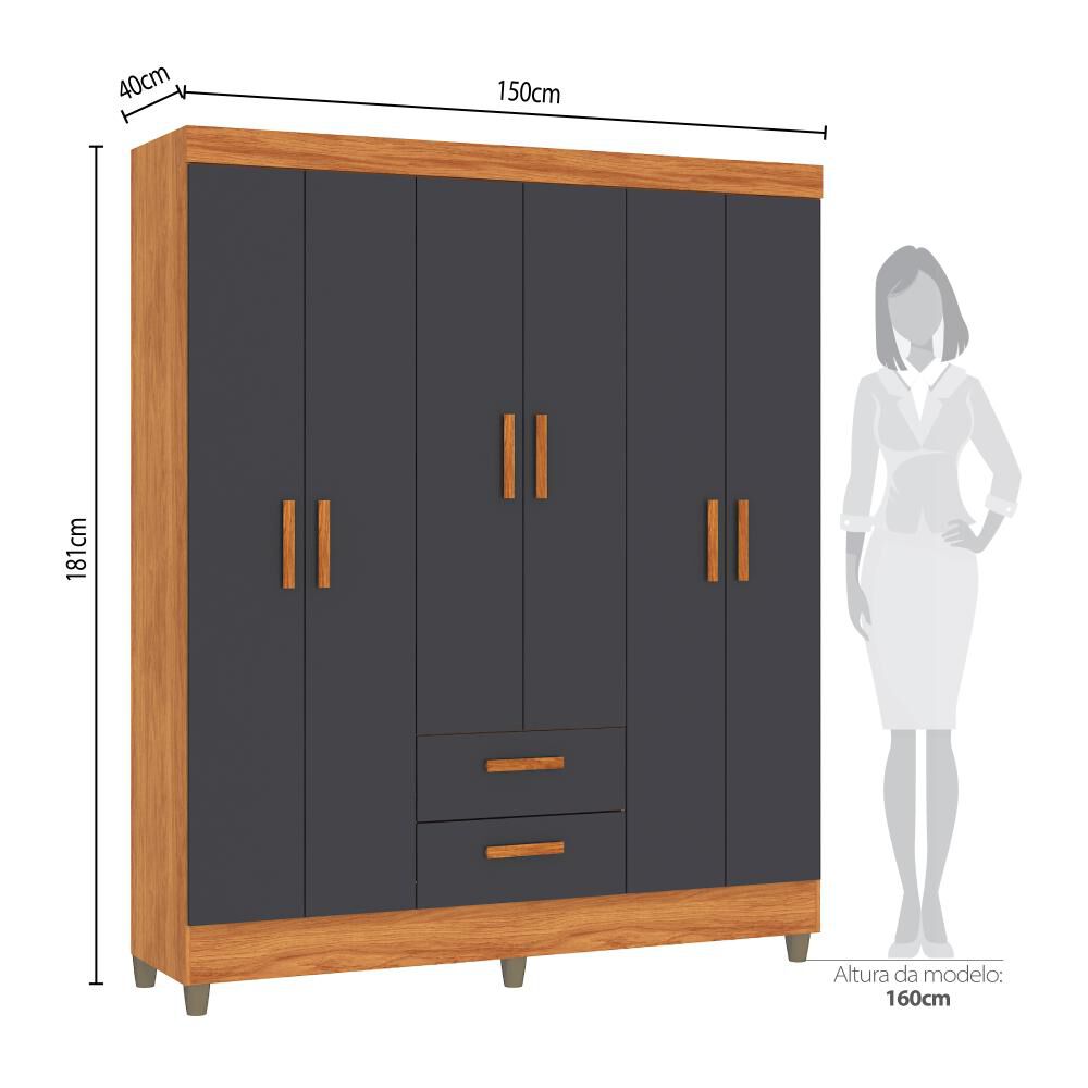 Cl&oacute;set Di Poretti Design Lite / 6 Puertas / 2 Cajones image number 1.0