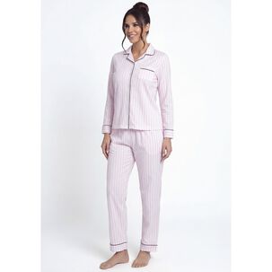 Pijama De Mujer Camisero Algod&oacute;n 60.1596m-ros
