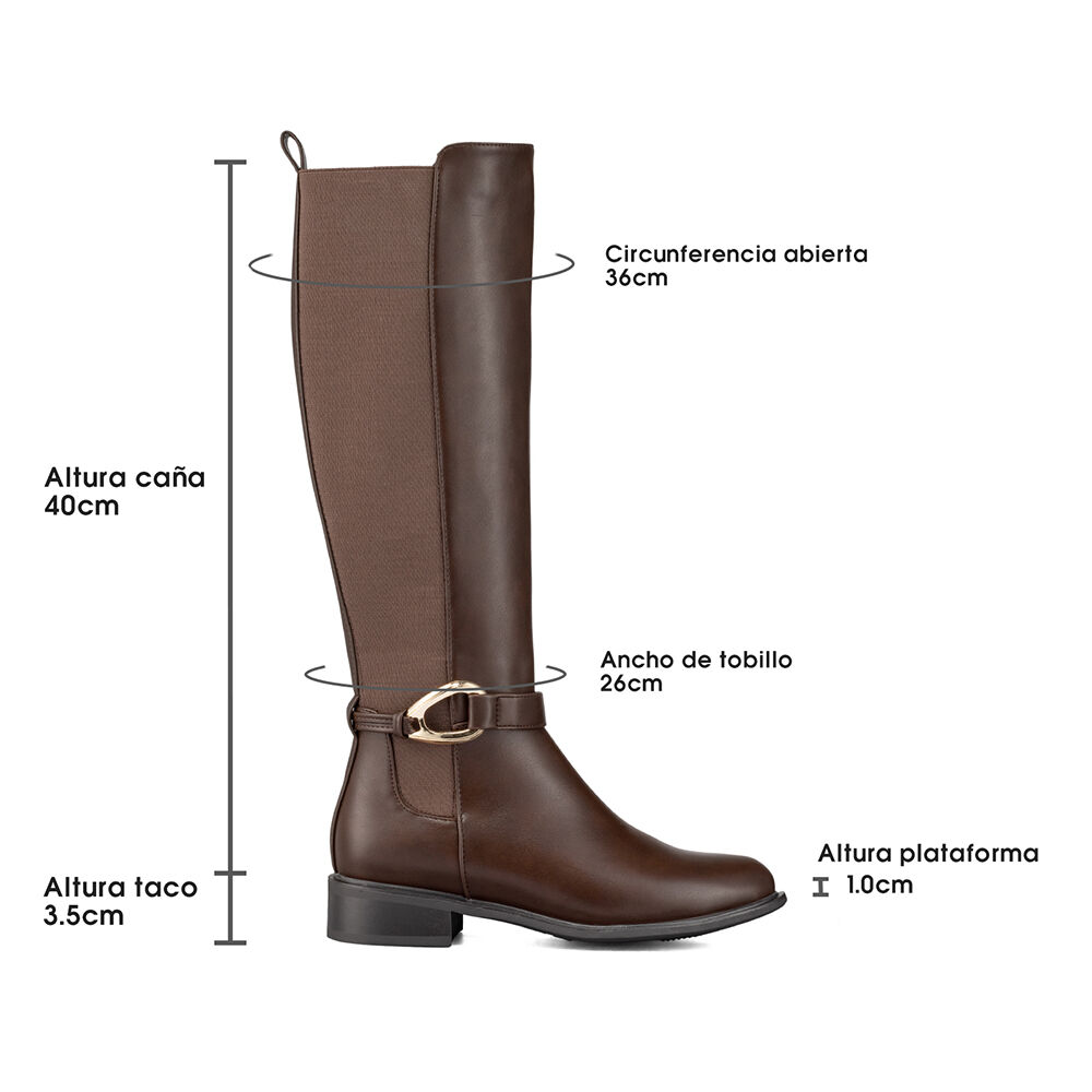 Bota Larga Mujer Casual Eco Cuero Moda Clasico Weide Zs70 image number 6.0