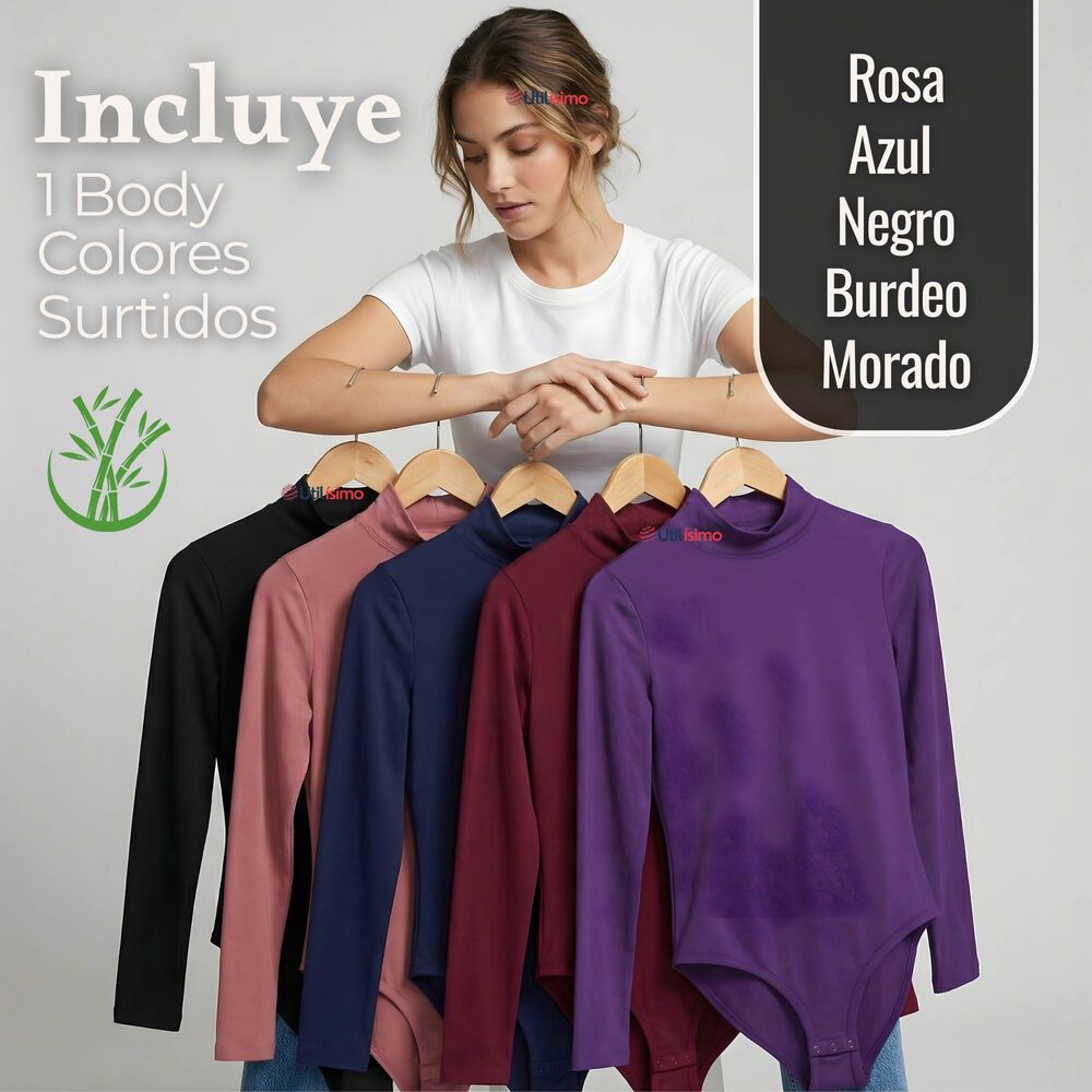 Body Manga Larga Bamb&uacute; Cuello Alto Beatle Mujer Colores Surtidos image number 1.0