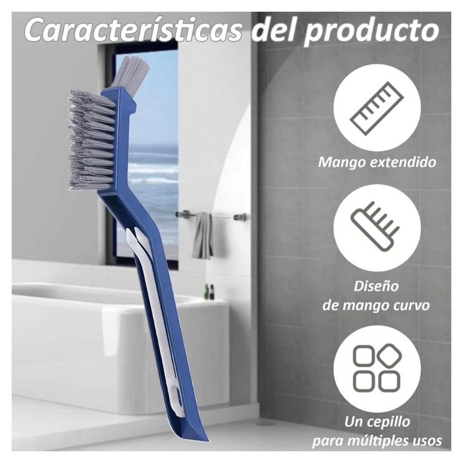 Pack 2 Cepillo Limpieza Grietas 3 En 1 Con Raspador Clip Azul image number 2.0