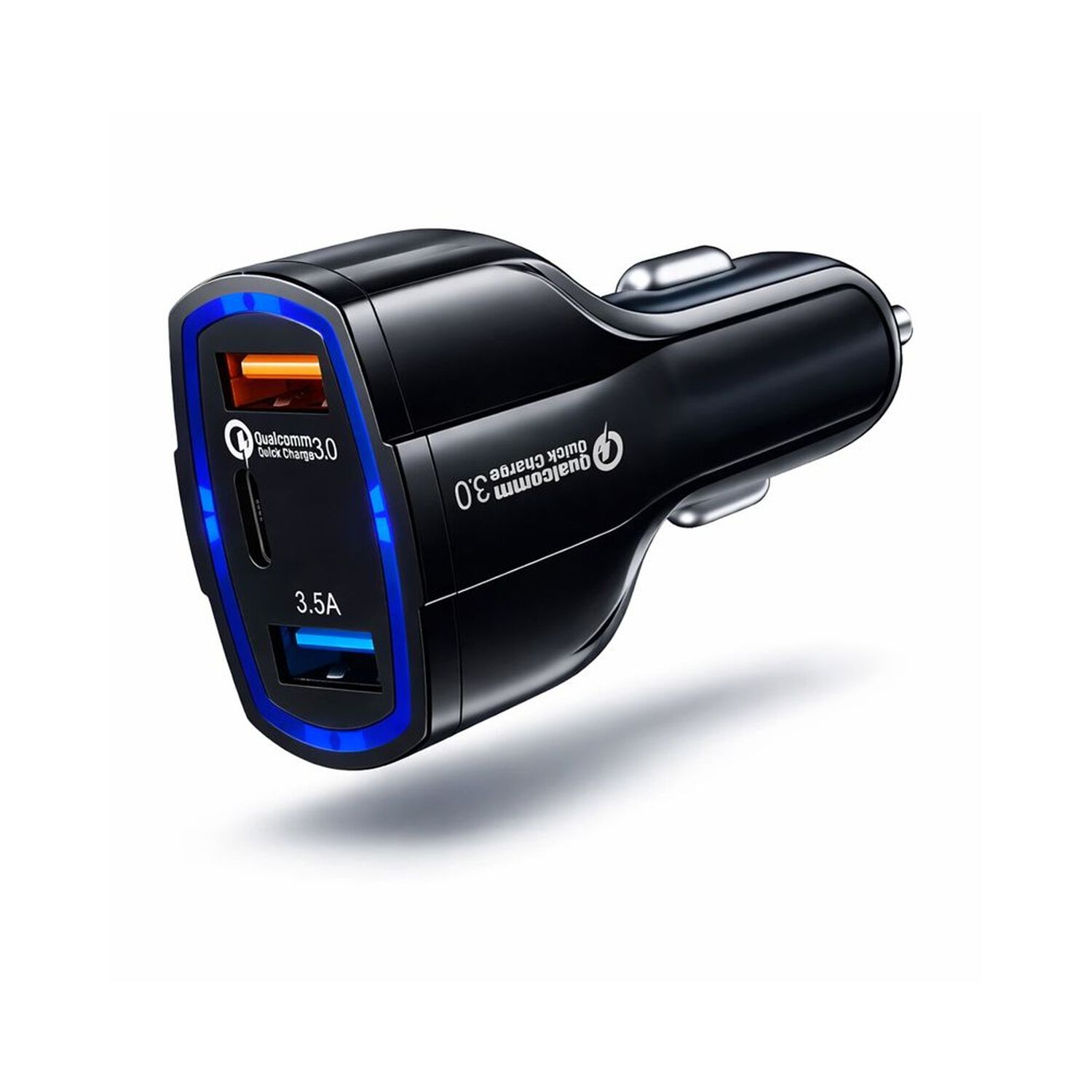 Cargador R&aacute;pido Auto Doble Usb + Tipo C Qc 3.0 image number 3.0