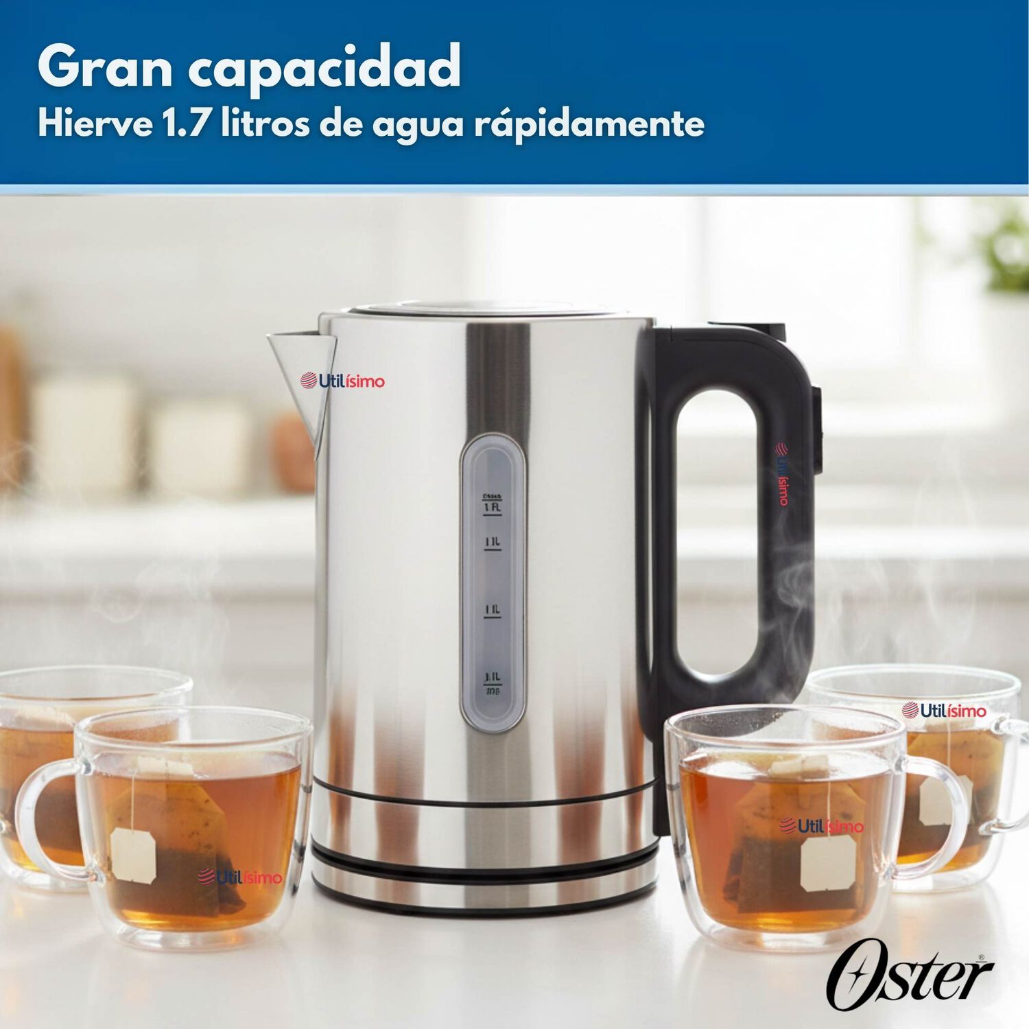 Hervidor El&eacute;ctrico Oster 1.7 Lt Control De Temperatura Bvstkt8970 image number 5.0